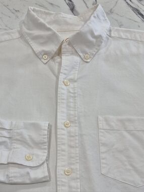 Duck Head Long Sleeve Oxford Shirt, Mens Large, White